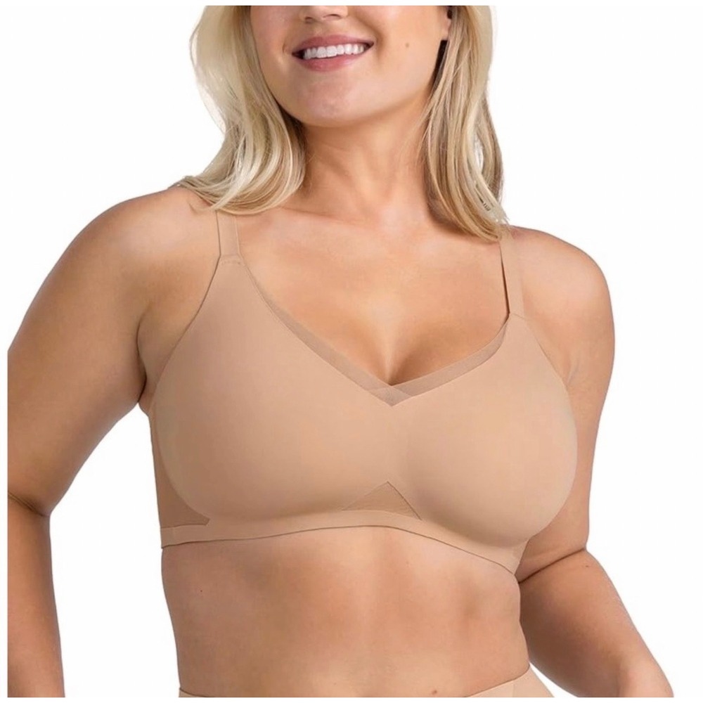 Honeylove Crossover Bra Size XL: 38D/38DD(E) Nude Wire-Free
Mesh Trim LWBR0302